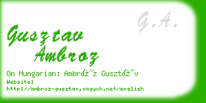 gusztav ambroz business card